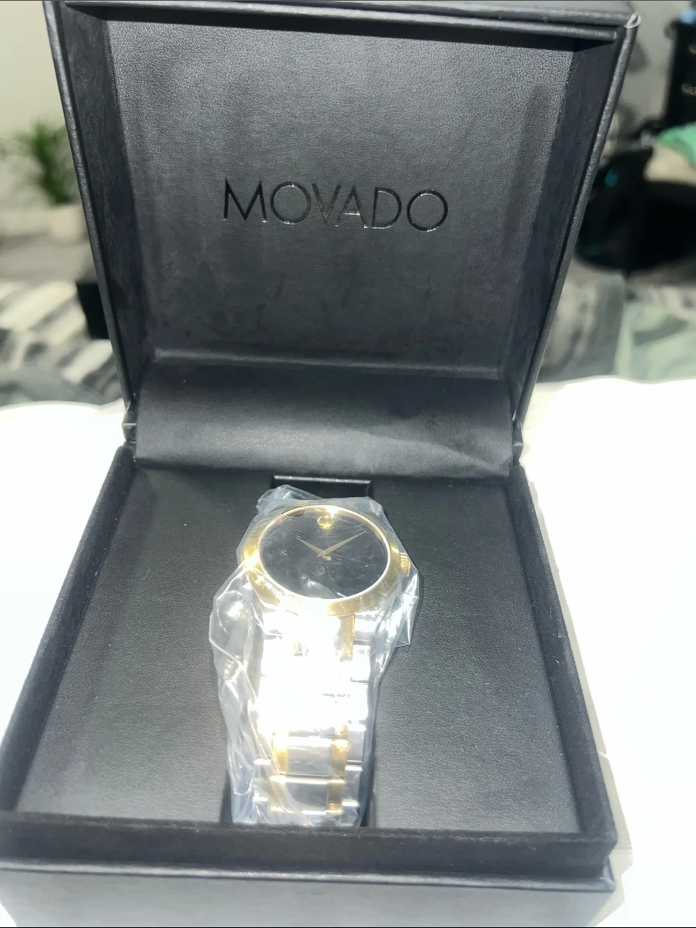 Movado Classic Museum Two-Tone Watch Black Dial Men's - Like New!